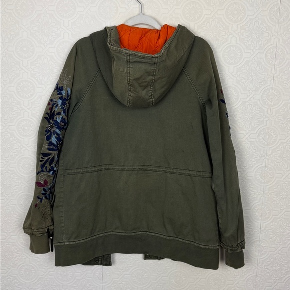 Free People Follow Me Close Olive Utility Jacket Small Hooded Military Coat - Picture 11 of 12